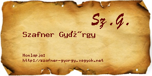 Szafner György névjegykártya